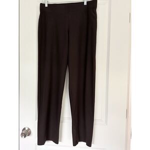 Eileen Fisher Pants Women's Med Brown Stretch Pull-On Straight Leg Knit USA Made